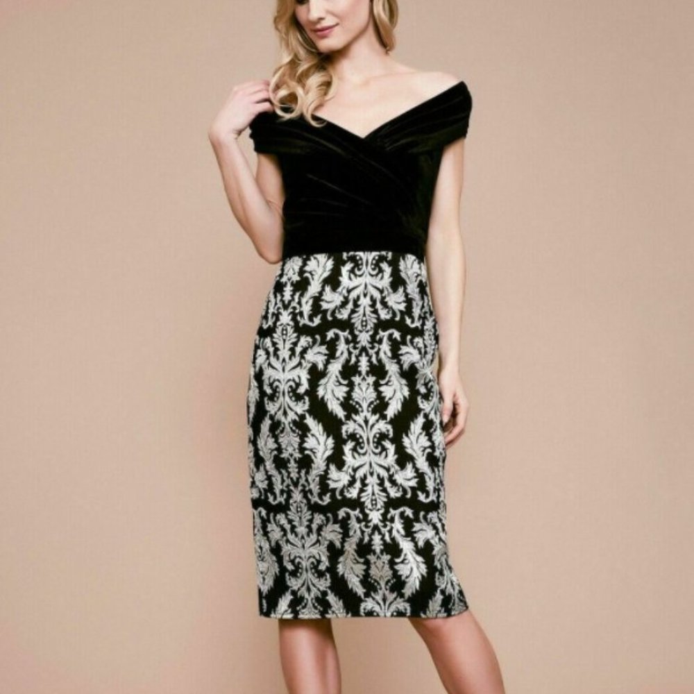 Tadashi Shoji Bali Jacquard Velvet Dress 12